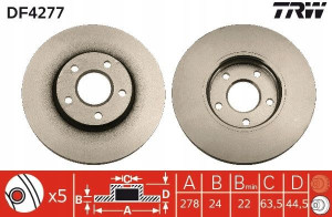 TRW DF4277 Tarcza hamulcowa
