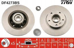 TRW DF4273BS Tarcza hamulcowa