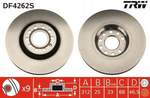 TRW DF4262S Tarcza hamulcowa