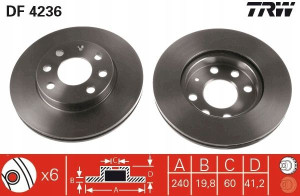 TRW DF4236 Tarcza hamulcowa