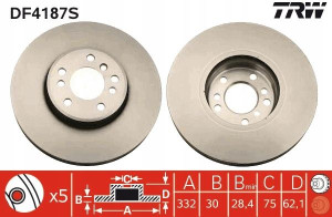 TRW DF4187S Tarcza hamulcowa