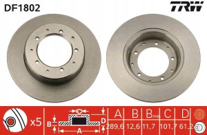 TRW DF1802 Tarcza hamulcowa