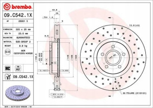 BREMBO 09.C542.1X Tarcza hamulcowa