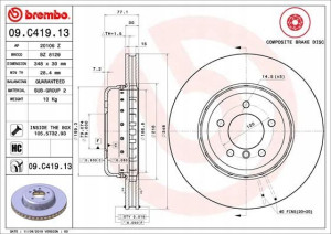 BREMBO 09.C419.13 Tarcza hamulcowa