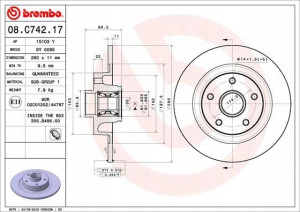 BREMBO 08.C742.17 Tarcza hamulcowa
