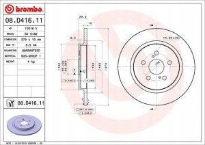 BREMBO 08.D416.11 Tarcza hamulcowa