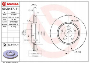 BREMBO 09.D417.11 Tarcza hamulcowa