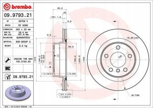 BREMBO 09.9793.21 Tarcza hamulcowa