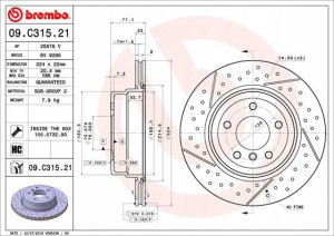 BREMBO 09.C315.21 Tarcza hamulcowa