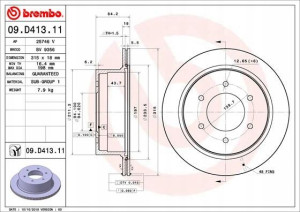 BREMBO 09.D413.11 Tarcza hamulcowa