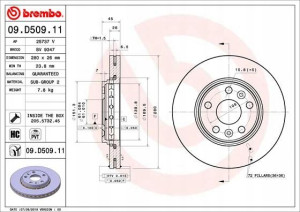 BREMBO 09.D509.11 Tarcza hamulcowa