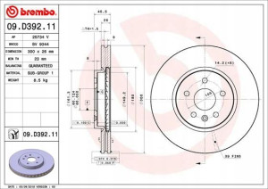 BREMBO 09.D392.11 Tarcza hamulcowa