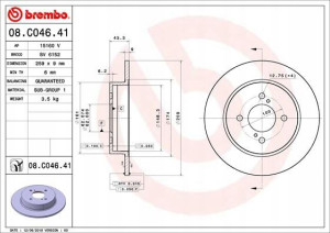 BREMBO 08.C046.41 Tarcza hamulcowa
