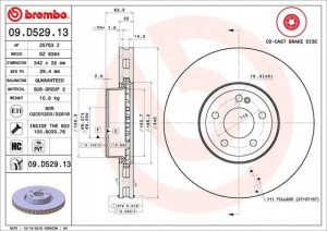 BREMBO 09.D529.13 Tarcza hamulcowa
