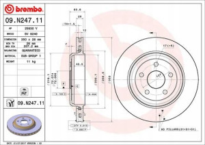 BREMBO 09.N247.11 Tarcza hamulcowa