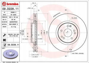 BREMBO 09.D228.11 Tarcza hamulcowa