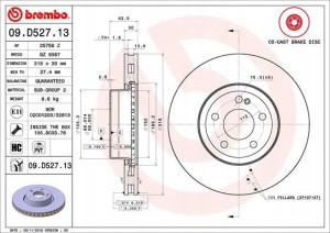 BREMBO 09.D527.13 Tarcza hamulcowa