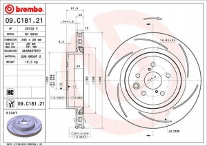 BREMBO 09.C181.21 Tarcza hamulcowa