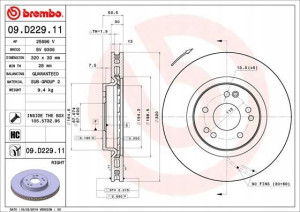 BREMBO 09.D229.11 Tarcza hamulcowa