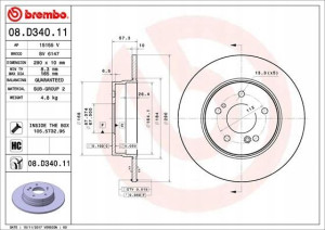 BREMBO 08.D340.11 Tarcza hamulcowa