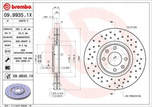 BREMBO 09.9935.1X Tarcza hamulcowa