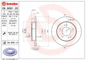 BREMBO 08.9081.21 Tarcza hamulcowa