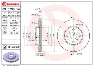 BREMBO 09.5736.11 Tarcza hamulcowa
