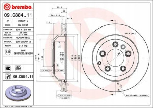 BREMBO 09.C884.11 Tarcza hamulcowa