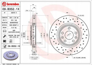 BREMBO 09.B352.1X Tarcza hamulcowa