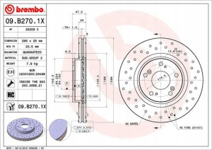 BREMBO 09.B270.1X Tarcza hamulcowa