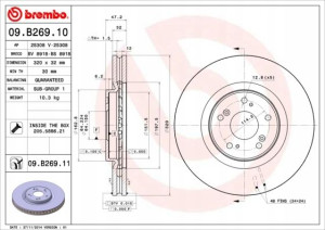 BREMBO 09.B269.11 Tarcza hamulcowa