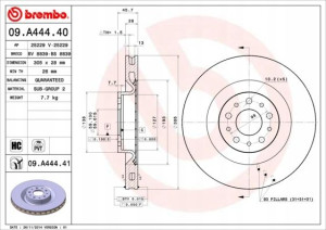 BREMBO 09.A444.41 Tarcza hamulcowa