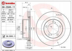 BREMBO 09.C500.11 Tarcza hamulcowa
