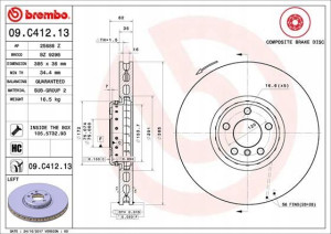 BREMBO 09.C412.13 Tarcza hamulcowa