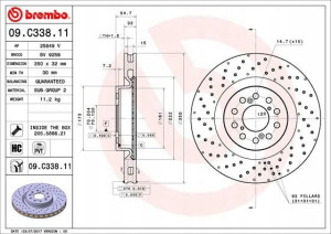 BREMBO 09.C338.11 Tarcza hamulcowa
