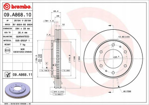 BREMBO 09.A868.11 Tarcza hamulcowa