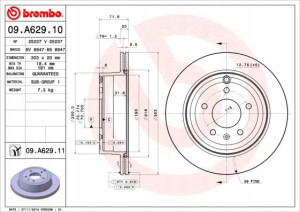 BREMBO 09.A629.11 Tarcza hamulcowa
