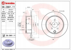 BREMBO 08.C661.11 Tarcza hamulcowa