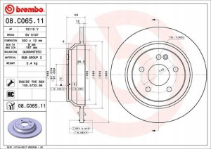 BREMBO 08.C065.11 Tarcza hamulcowa