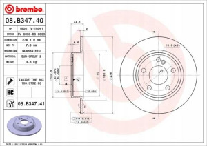 BREMBO 08.B347.41 Tarcza hamulcowa
