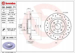 BREMBO 08.9460.71 Tarcza hamulcowa
