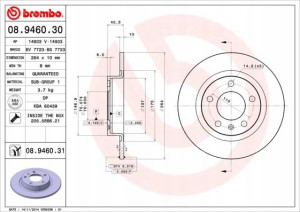 BREMBO 08.9460.31 Tarcza hamulcowa