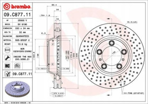 BREMBO 09.C877.11 Tarcza hamulcowa
