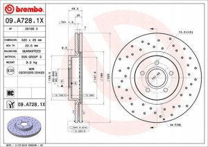 BREMBO 09.A728.1X Tarcza hamulcowa