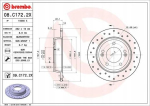 BREMBO 08.C172.2X Tarcza hamulcowa