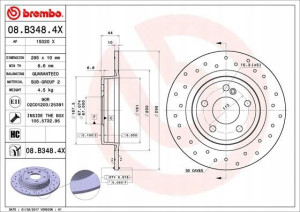 BREMBO 08.B348.4X Tarcza hamulcowa