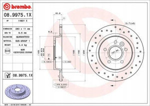 BREMBO 08.9975.1X Tarcza hamulcowa
