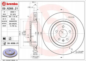 BREMBO 09.N266.21 Tarcza hamulcowa