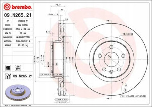 BREMBO 09.N265.21 Tarcza hamulcowa