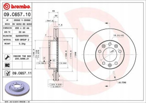 BREMBO 09.C657.11 Tarcza hamulcowa
